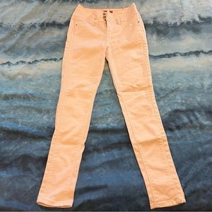 White mid-rise skinny jeans